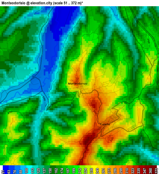 Monteodorisio elevation map