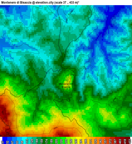 Montenero di Bisaccia elevation map