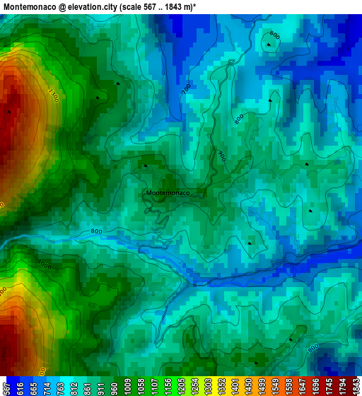 Montemonaco elevation map