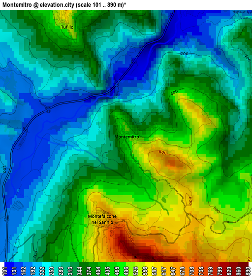 Montemitro elevation map