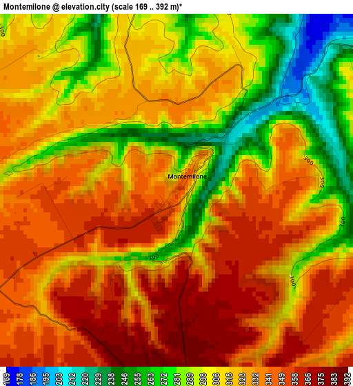 Montemilone elevation map