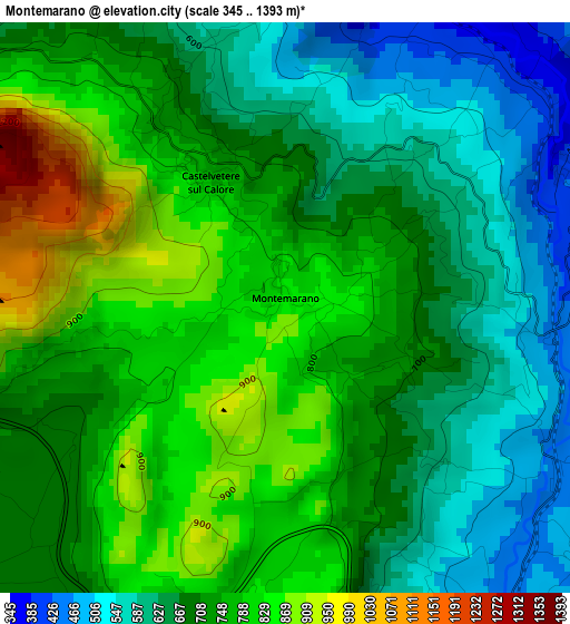 Montemarano elevation map