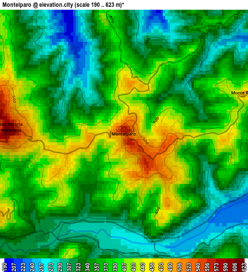 Montelparo elevation map