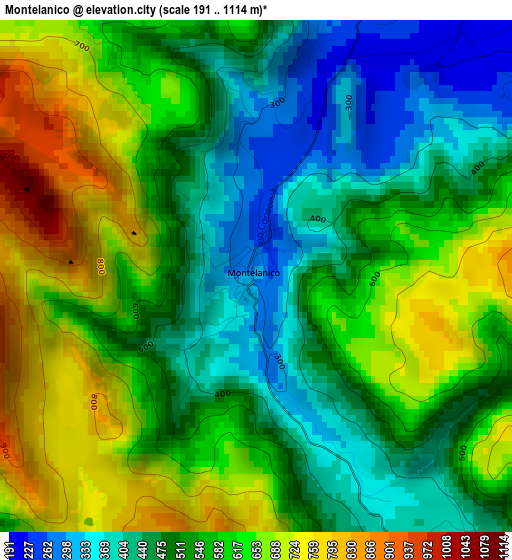 Montelanico elevation map