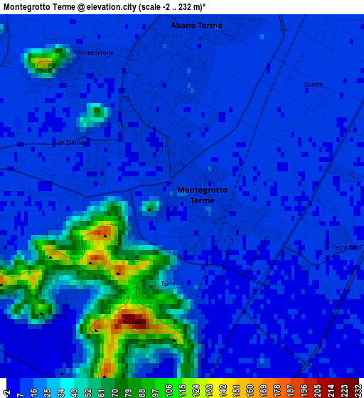 Montegrotto Terme elevation map