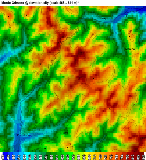 Monte Grimano elevation map