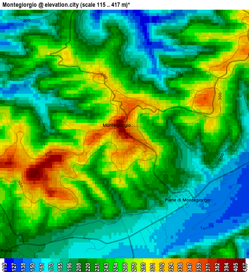 Montegiorgio elevation map