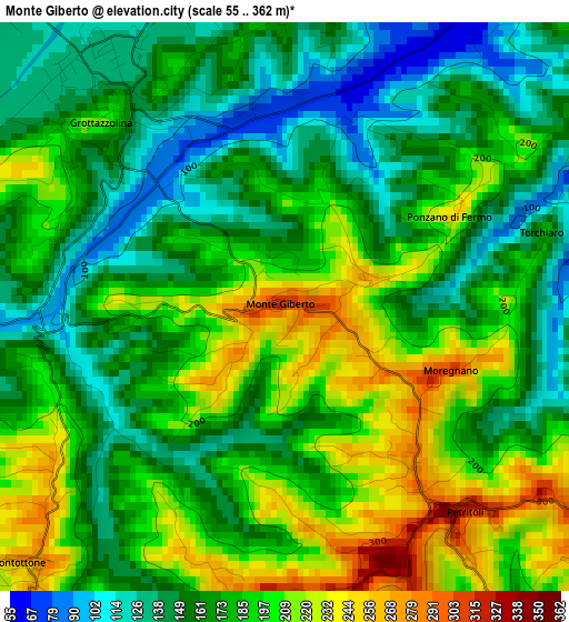 Monte Giberto elevation map