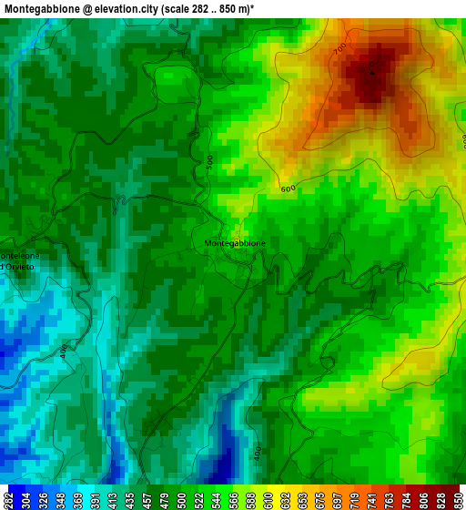 Montegabbione elevation map