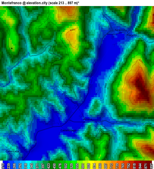 Montefranco elevation map