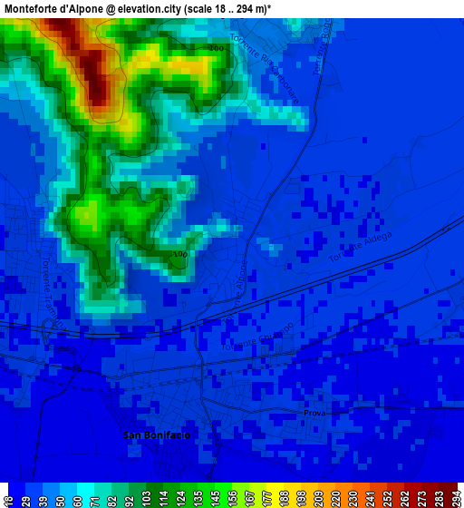 Monteforte d'Alpone elevation map