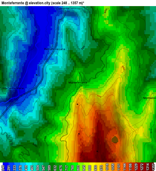 Monteferrante elevation map