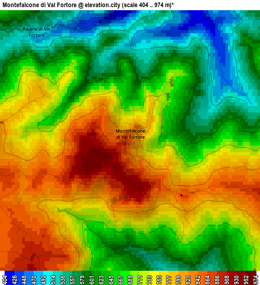 Montefalcone di Val Fortore elevation map