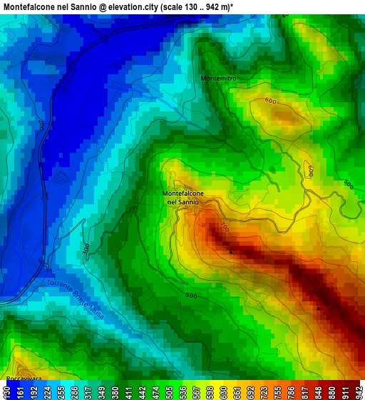 Montefalcone nel Sannio elevation map