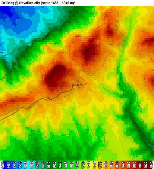 Deliktaş elevation map