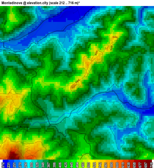 Montedinove elevation map