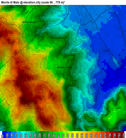 Monte di Malo elevation map