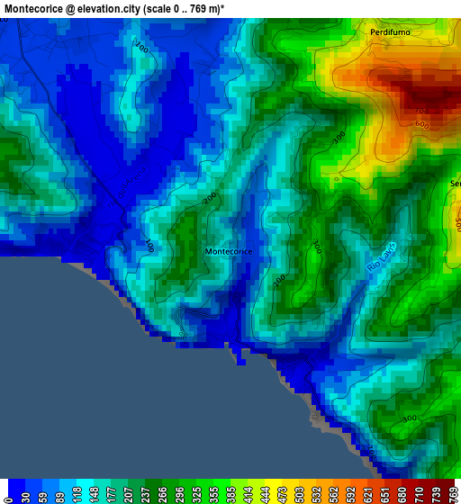 Montecorice elevation map