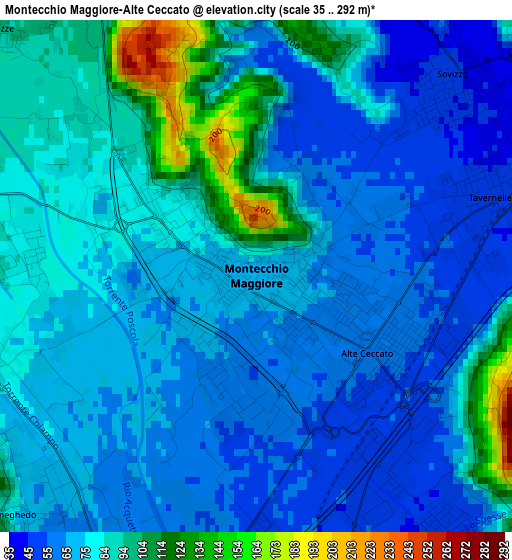 Montecchio Maggiore-Alte Ceccato elevation map