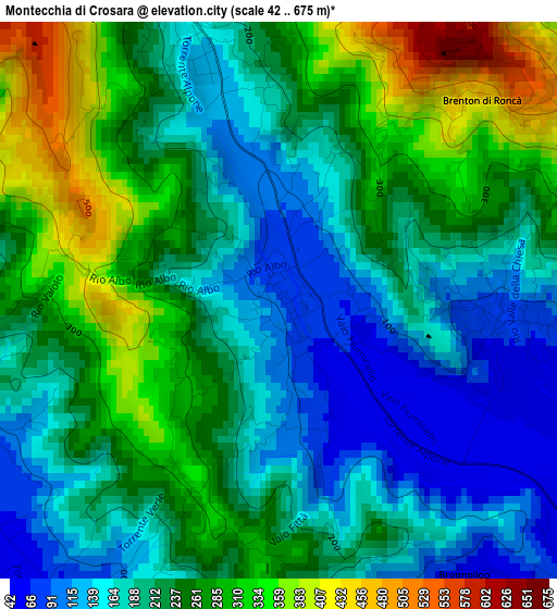 Montecchia di Crosara elevation map