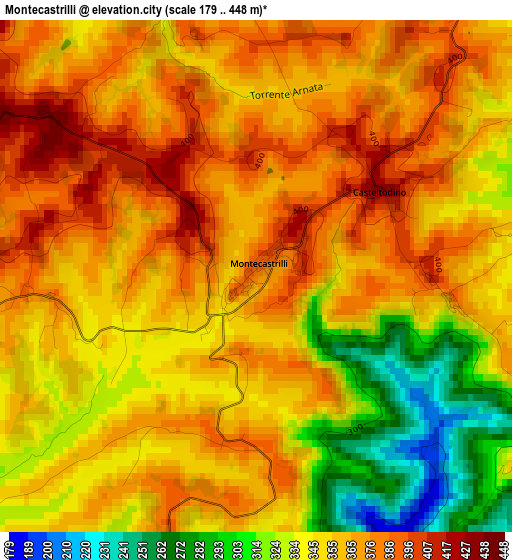 Montecastrilli elevation map