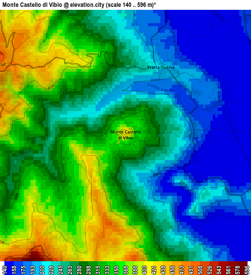 Monte Castello di Vibio elevation map