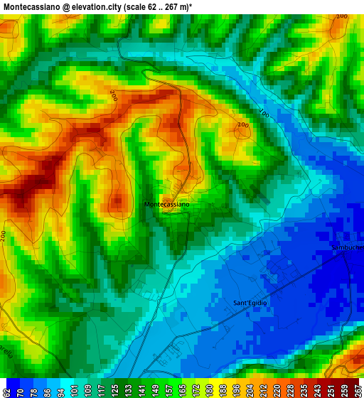 Montecassiano elevation map