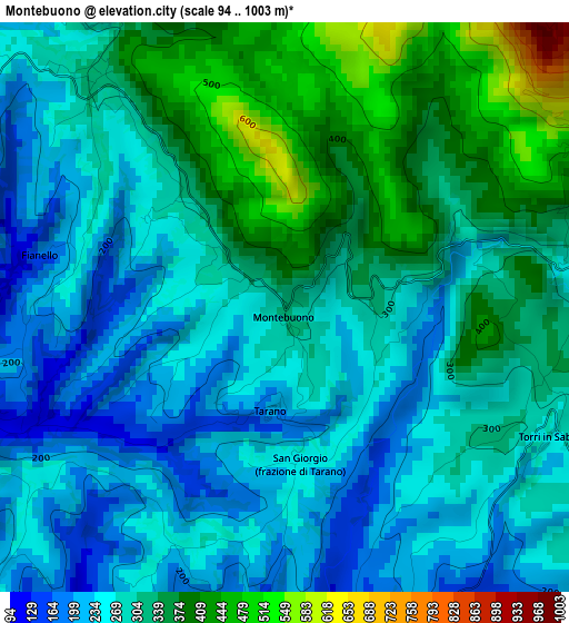 Montebuono elevation map