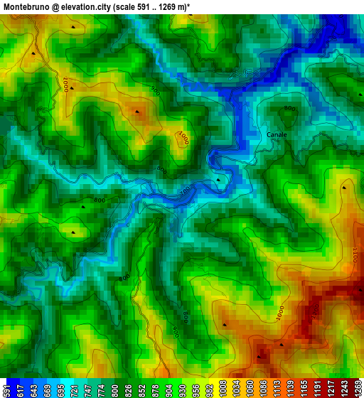 Montebruno elevation map