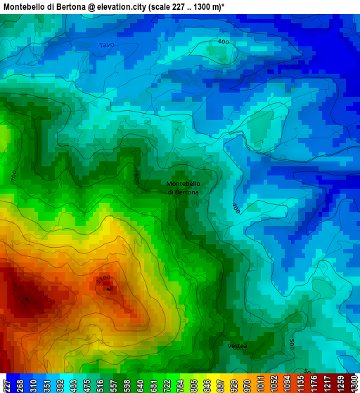 Montebello di Bertona elevation map