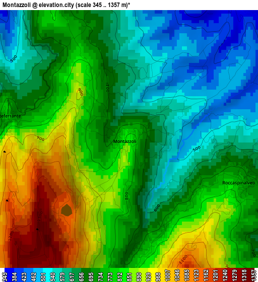 Montazzoli elevation map