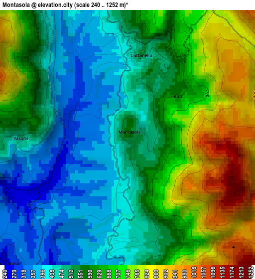 Montasola elevation map