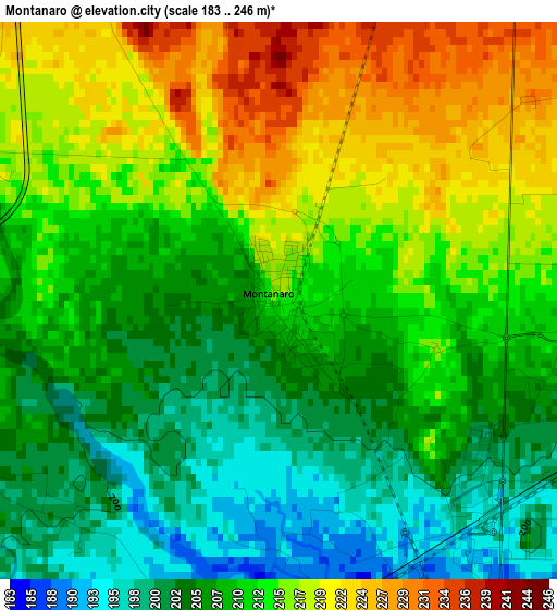 Montanaro elevation map