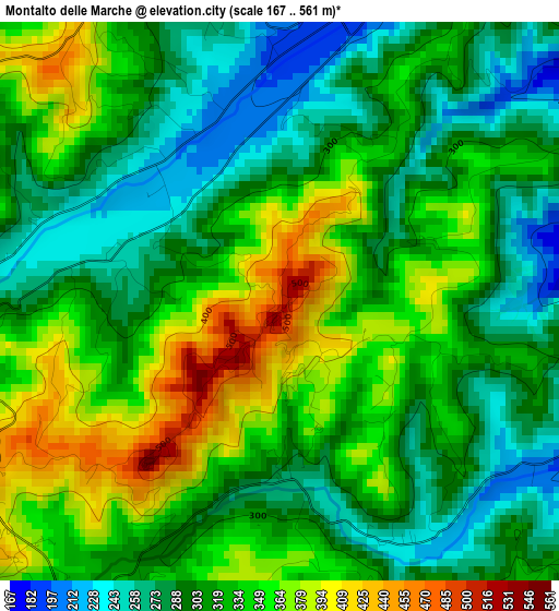 Montalto delle Marche elevation map