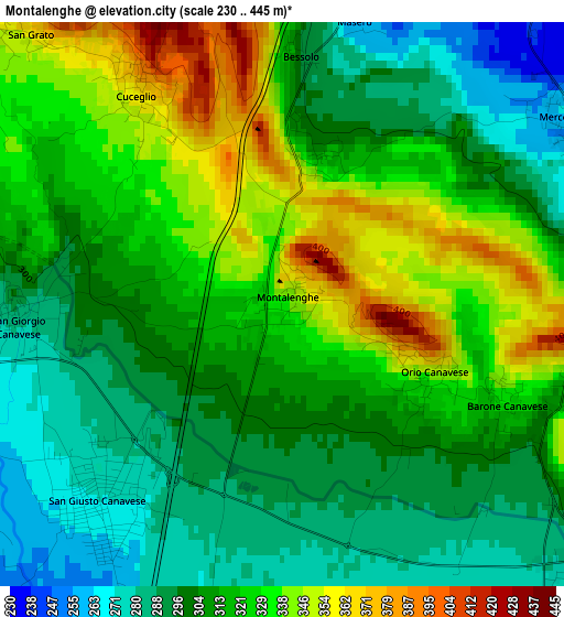 Montalenghe elevation map