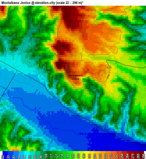 Montalbano Jonico elevation map