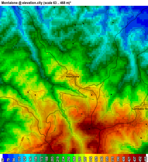 Montaione elevation map