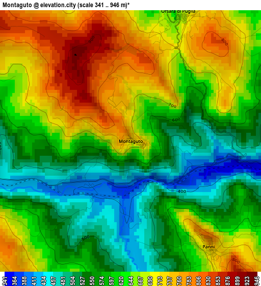 Montaguto elevation map
