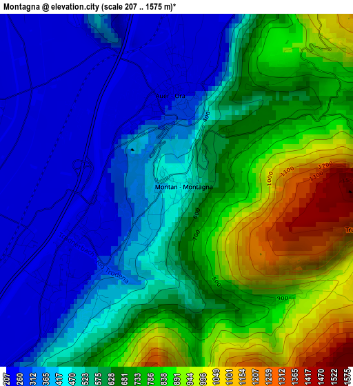 Montagna elevation map