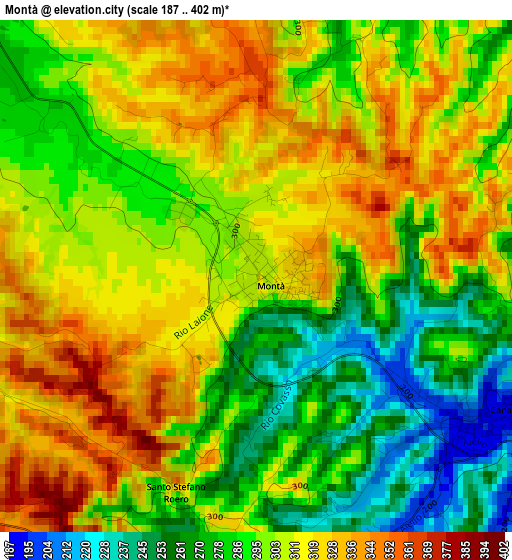 Montà elevation map