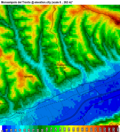 Monsampolo del Tronto elevation map