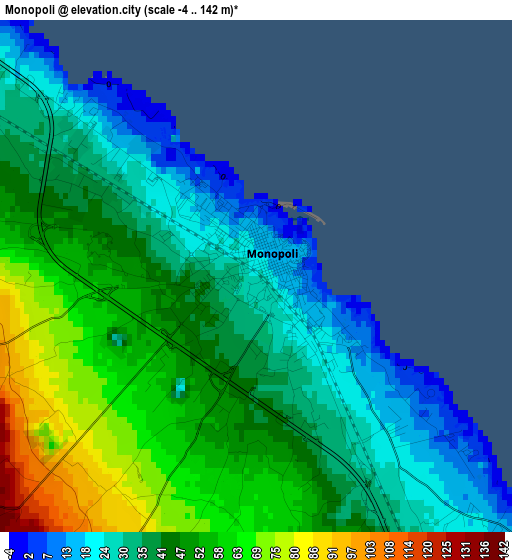 Monopoli elevation map