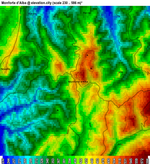 Monforte d'Alba elevation map