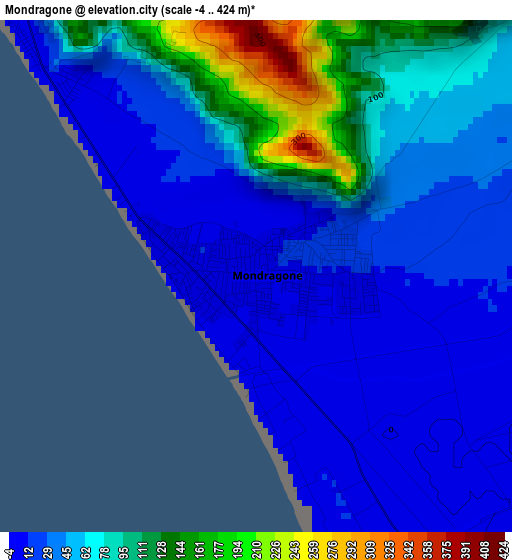 Mondragone elevation map