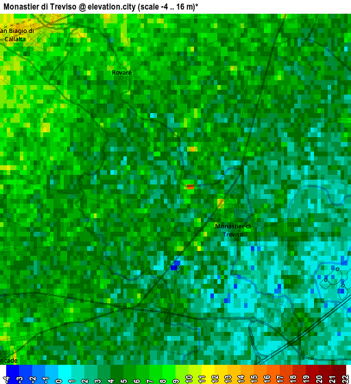 Monastier di Treviso elevation map