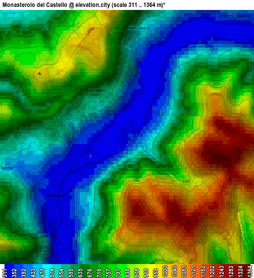 Monasterolo del Castello elevation map