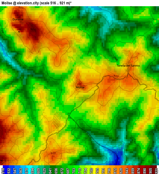 Molise elevation map