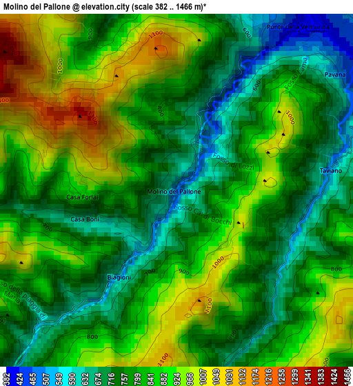 Molino del Pallone elevation map