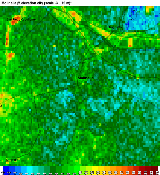 Molinella elevation map