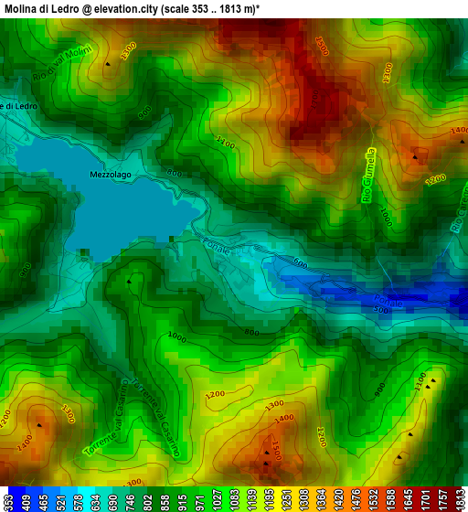 Molina di Ledro elevation map